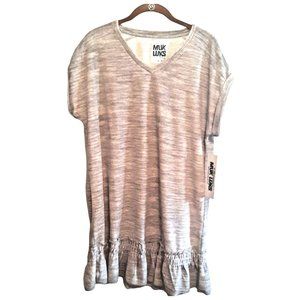 Medium Muk Luks Women Gray Marled Casual Nightgown Dress New Ruffle